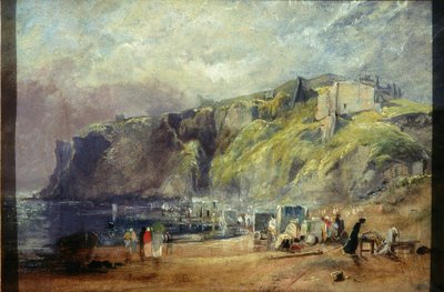 Castillo de Tynemouth desde Percy Bay de Thomas Miles II Richardson